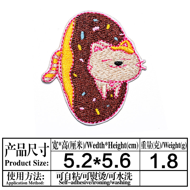Wholesale Chic Chocolate Cat Self Adhesive Embroidered Patch Trendy DIY Clothing And Coat Decorative Accessory For Everyday Use