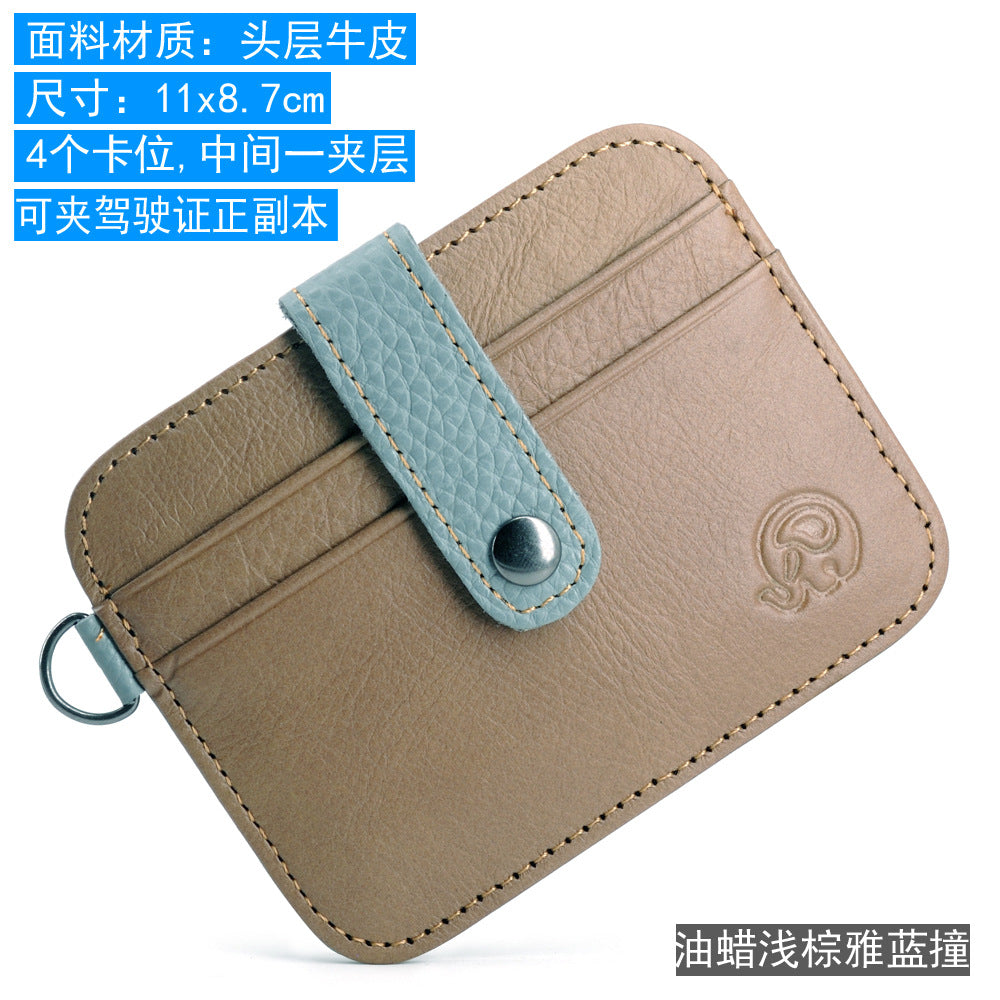 Wholesale First layer cowhide ID card holder men' s wallet