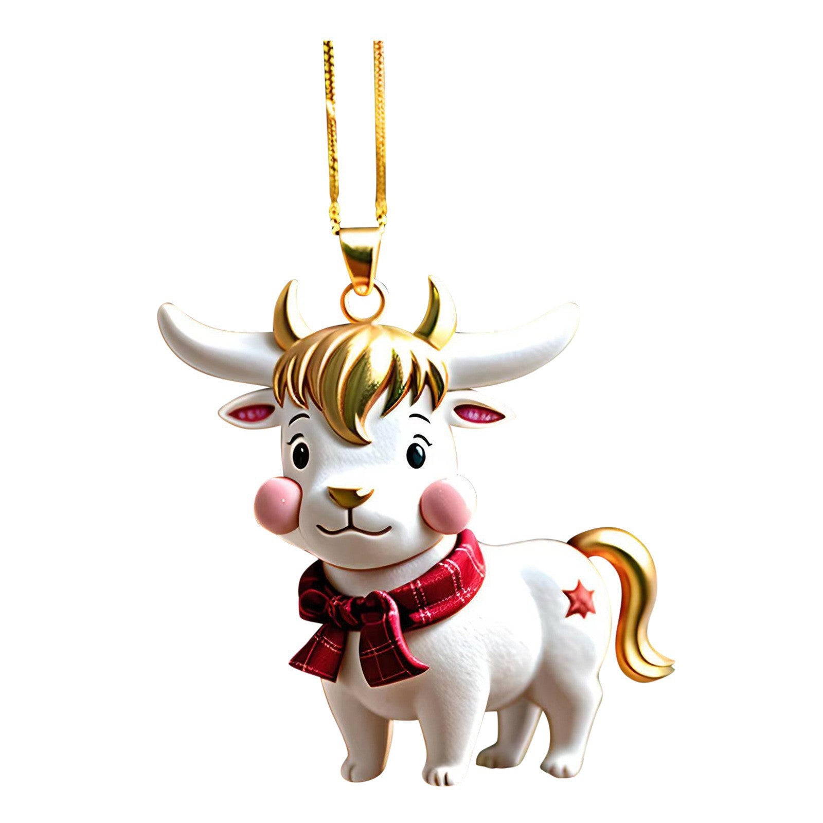 Wholesale New Cute Scarf Cow Christmas Acrylic Pendant