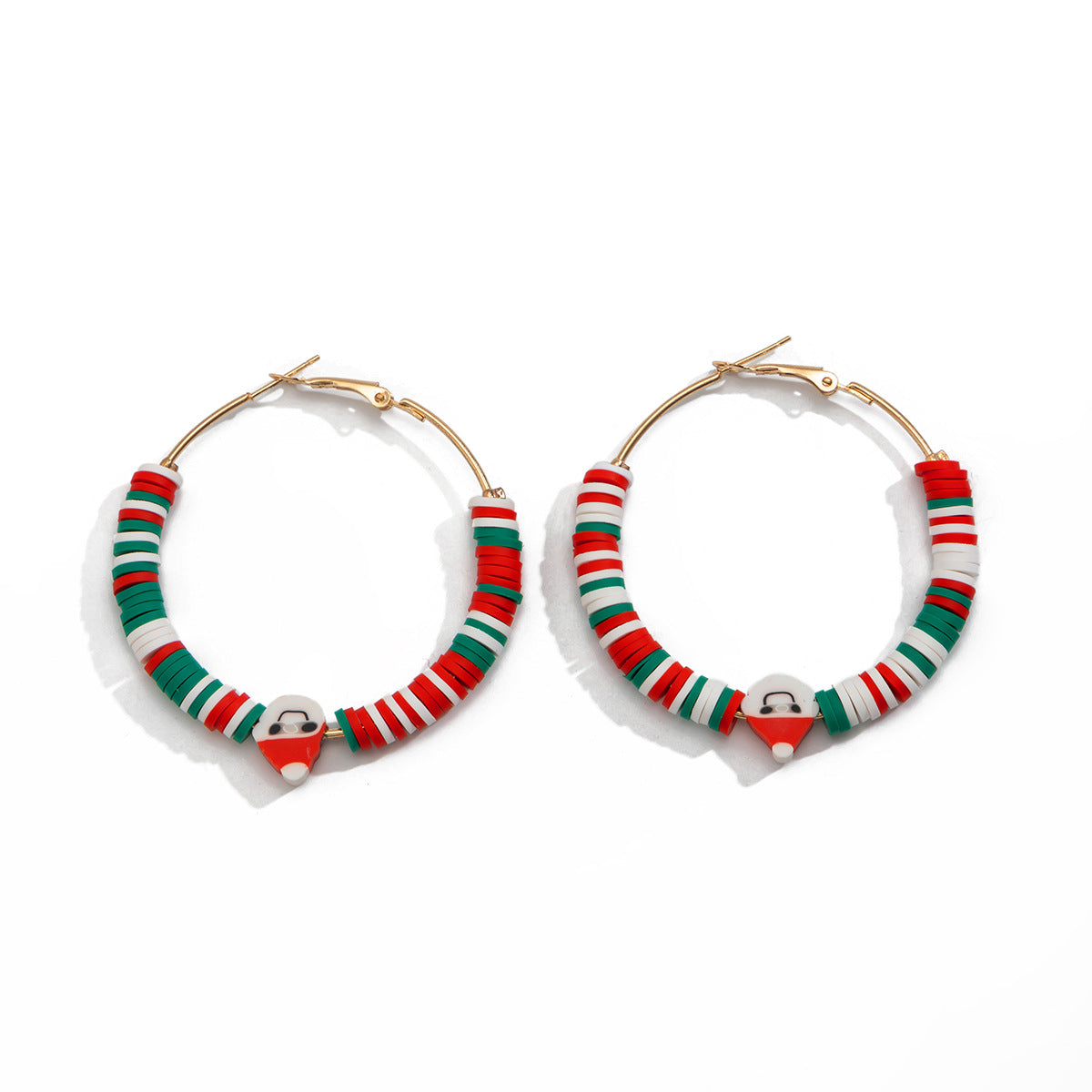 Wholesale Christmas contrasting  Hoop Earrings