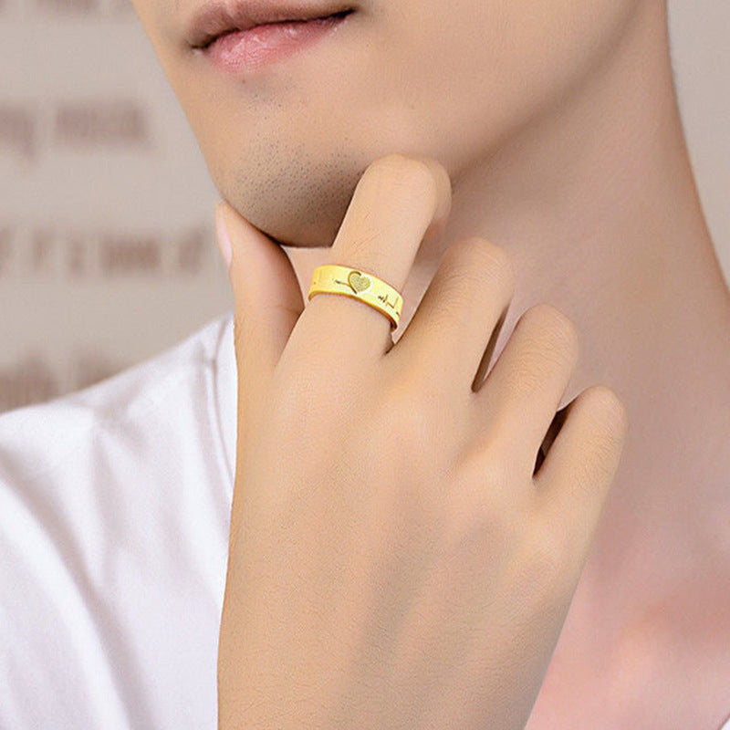 Wholesale Valentine's Day Brass Gold-plated Carved Heart Rings