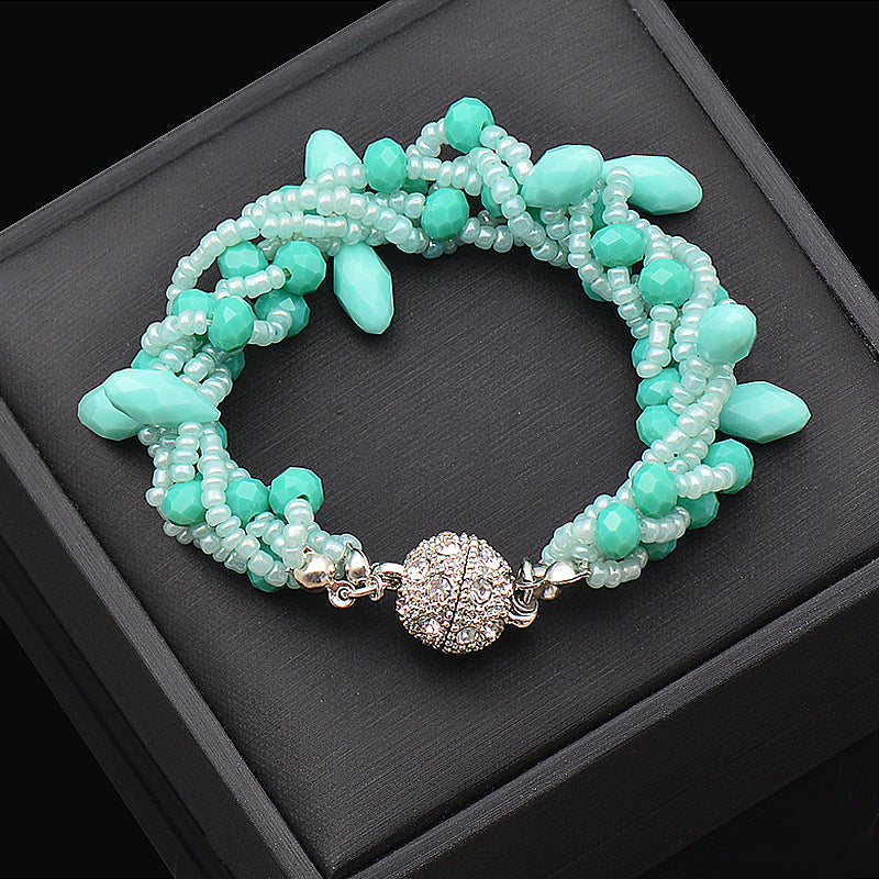 Wholesale Magnet Multicolor Drop Shape Crystal Beads Bracelet Necklace