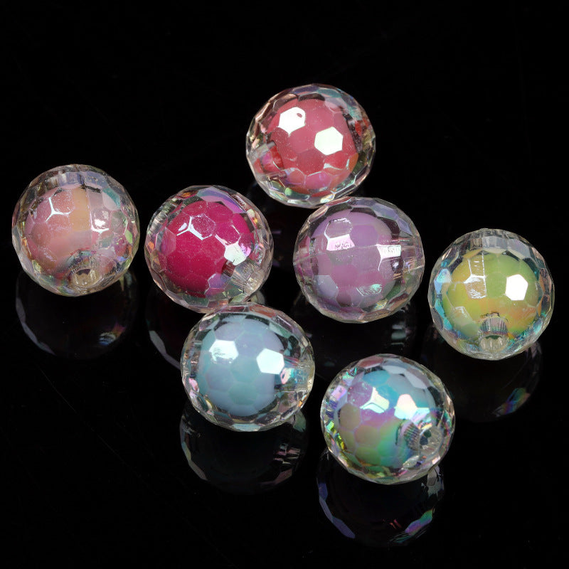 Wholesale Multi Faceted Acrylic Beads Electroplating Illusion Beads DIY Bead Accessories