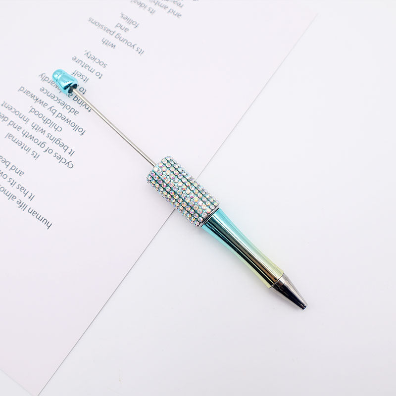 Wholesale Beadable Pens  AB Color Diamond Gradient UV Plating Pen Colorful Rhinestone Beaded Pen
