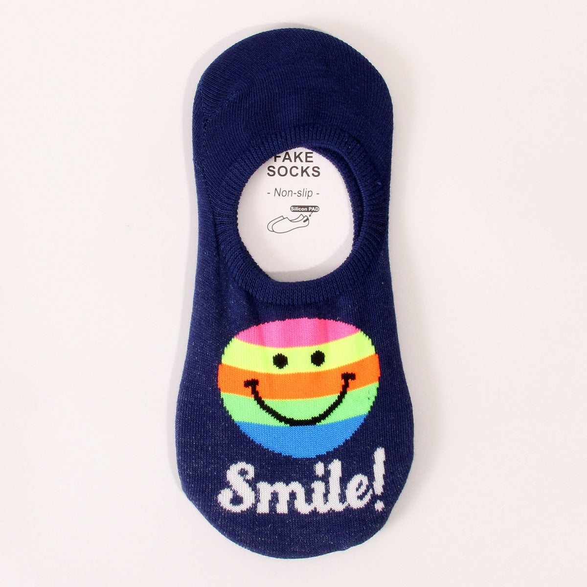 Wholesale Cute Cartoon Smiley Invisible Socks Silicone Non-slip Non-falling Boat Socks
