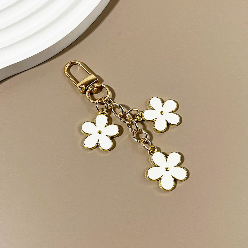 Wholesale color flower keychain creative bag pendant