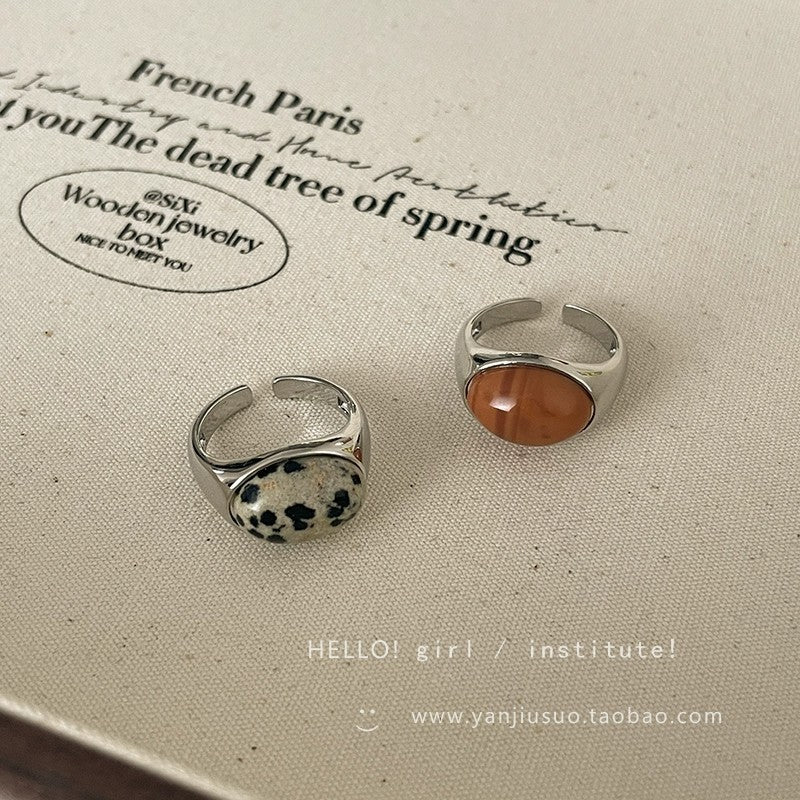 Wholesale Vintage Natural Stone Open Index Finger Ring