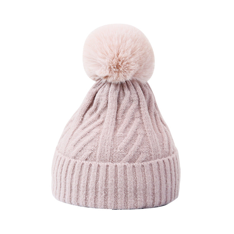 Wholesale Autumn and Winter Knitted Woolen Hat Thickened and Velvet Warm Hat