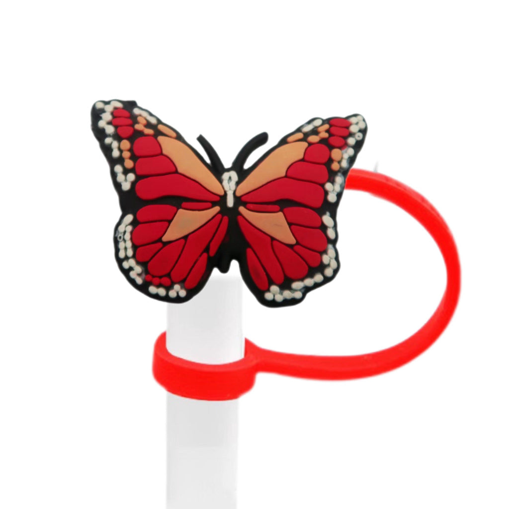 Wholesale 10pcs Butterfly Straw Cover Cute Cartoon Straw Cap Dust Plug