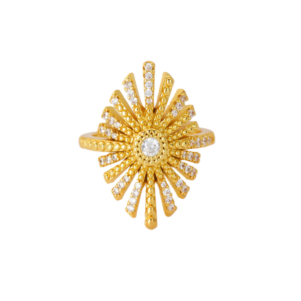 Wholesale gold-plated open ring double-layer ring luxury index finger ring