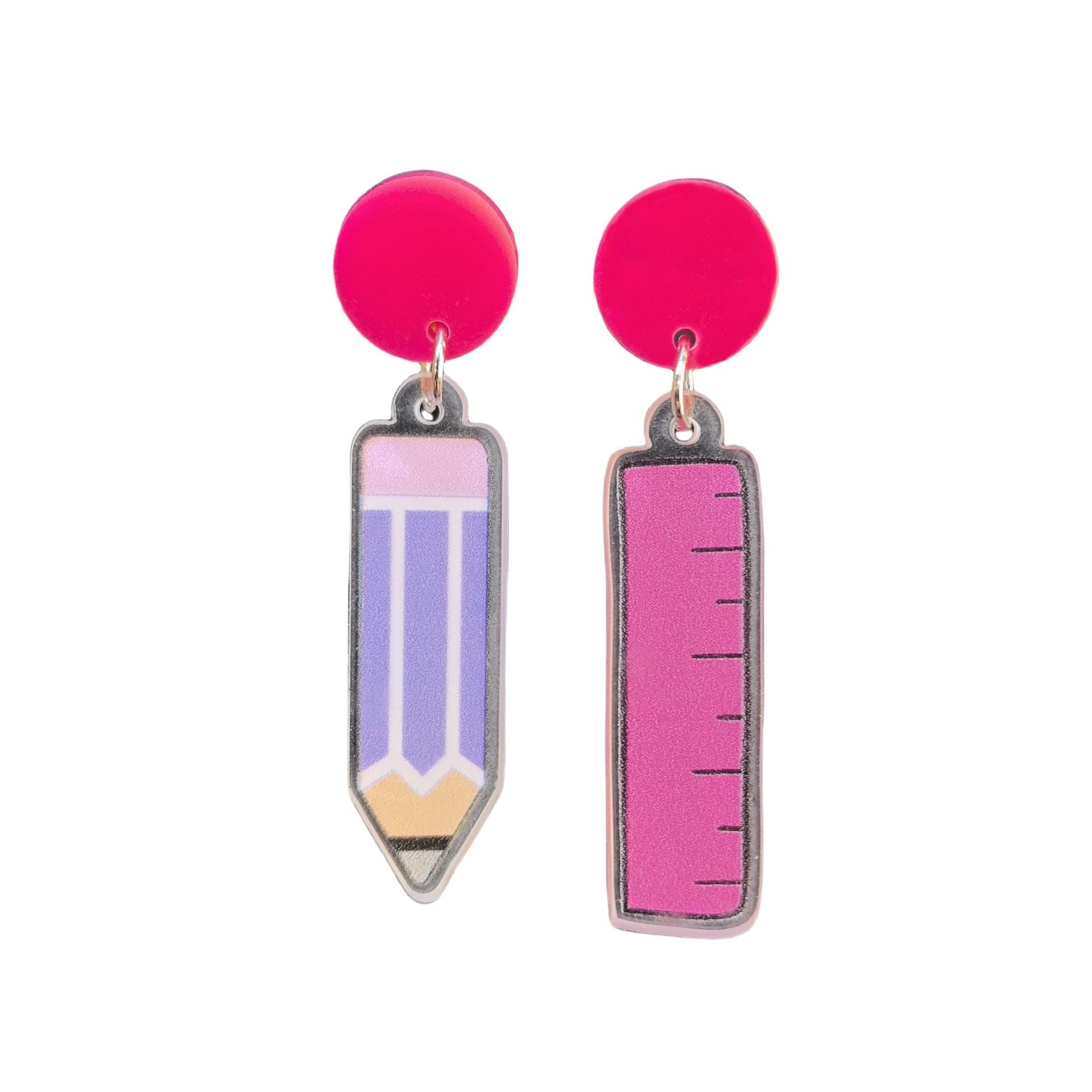 Wholesale Graduation Season Teachers' Day Acrylic Earrings Color Pencil Ruler Earrings