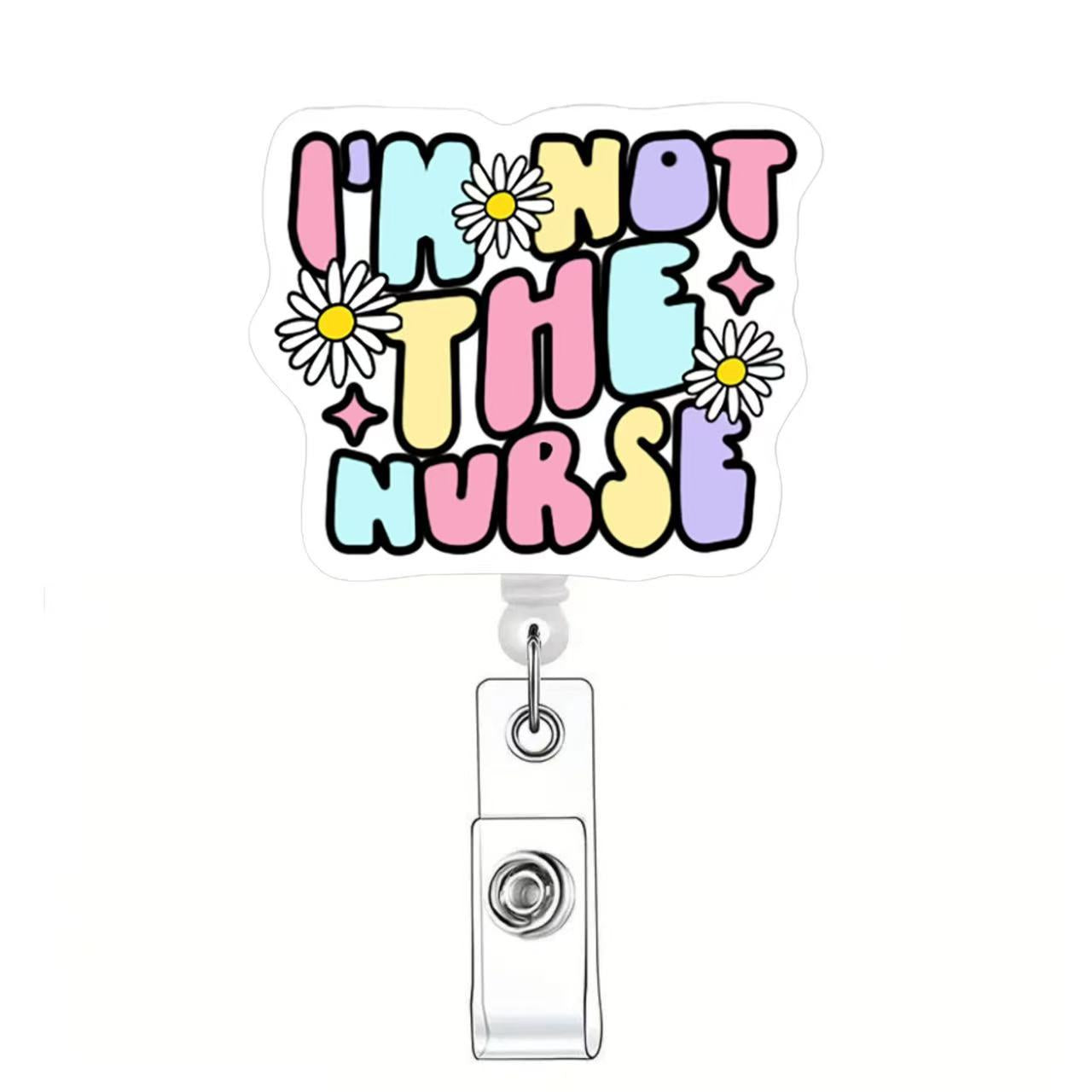 Wholesale Acrylic easy-open buckle medical name tag accessory retractable clip Badge Reels