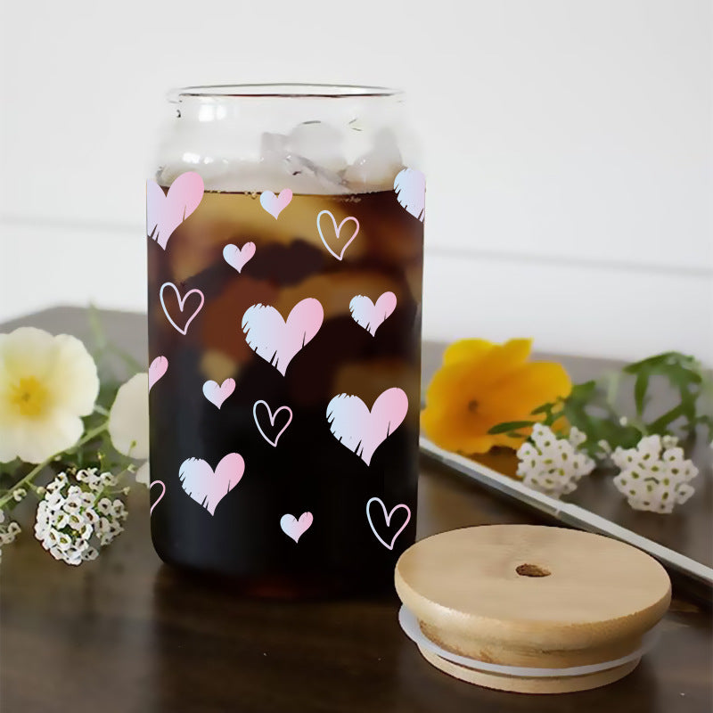 Wholesale Red Love Cartoon Valentine's Day 16oz Cup UV DTF Wraps