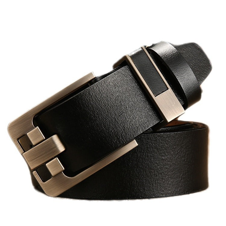 Wholesale leather belt men's vintage pinhole buckle genuine leather cowhide belt