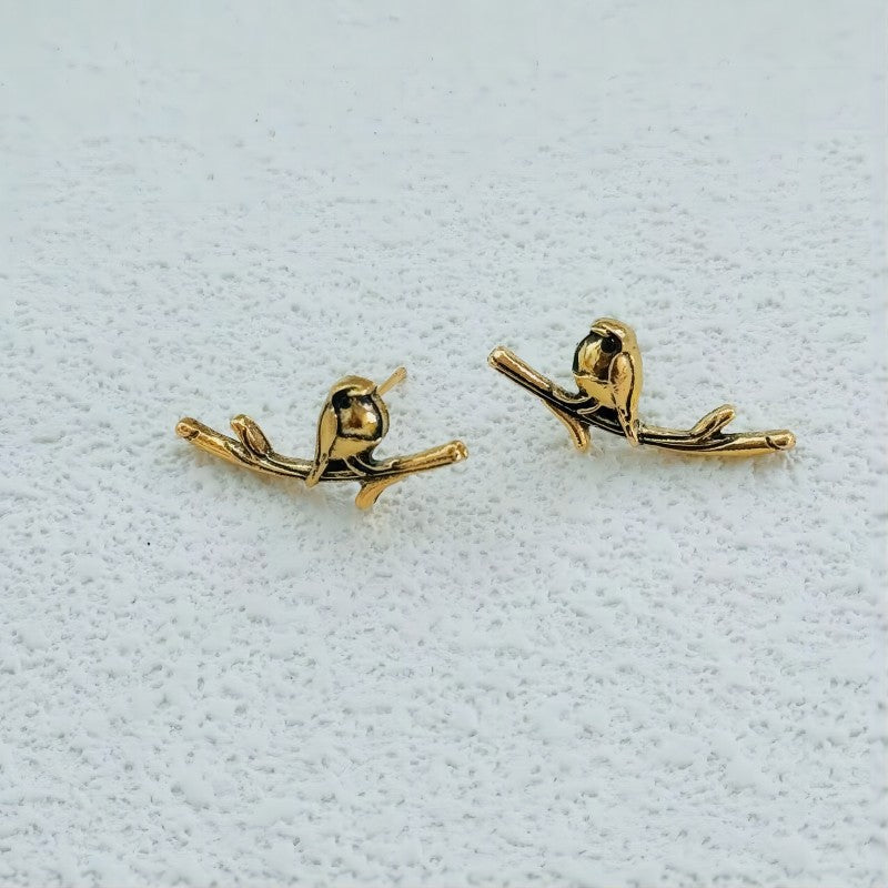 Wholesale New Retro Colored Bird Oil Drop Earrings