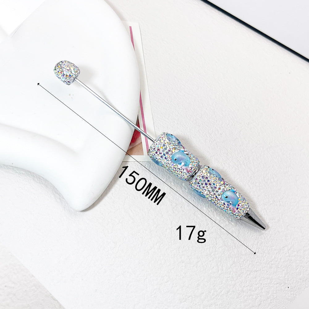 Wholesale  5pcs Fruit Cartoon Cute Full Diamond Fancy Beadable Pens