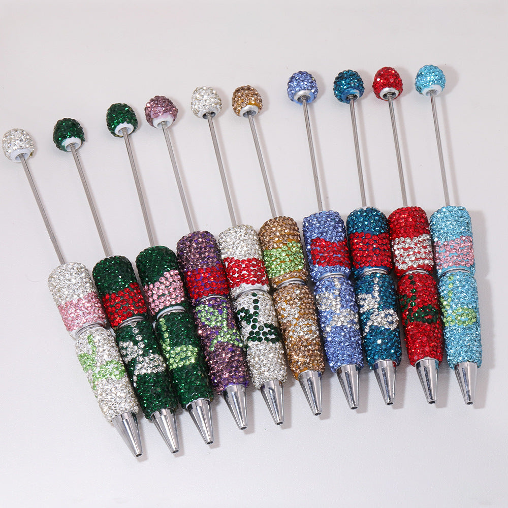Wholesale 5pcs Tulip Full Diamond Heavy Soft y Ballpoint Fancy Beadable Pens