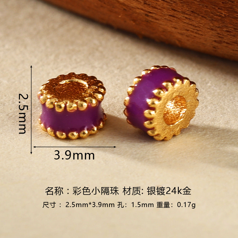 Wholesale DIY enamel multicolor barrel beads spacer beads