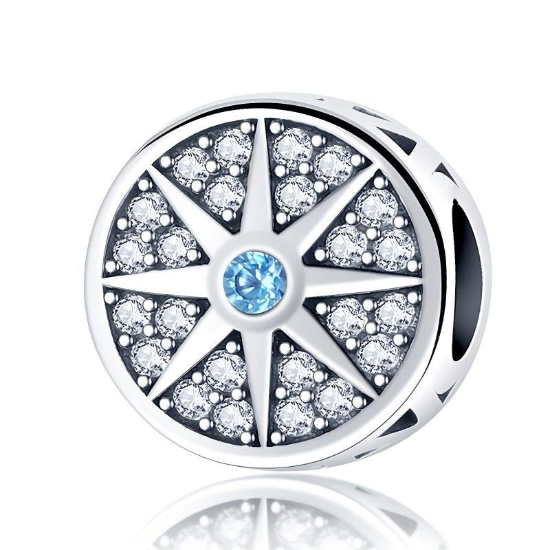 Wholesale Blue Devil's Eye Copper Silver Charms