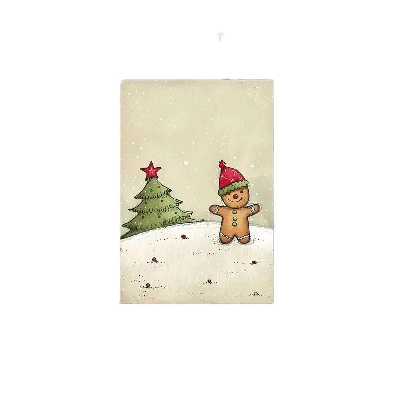 Wholesale 20pcs/pack  Retro Style Cute Animal Christmas Tree Greeting Cards