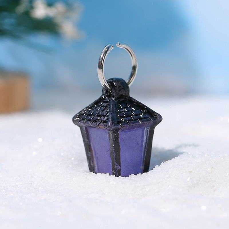 Wholesale Luminous light micro landscape ornaments resin crafts snow tree Christmas ornaments