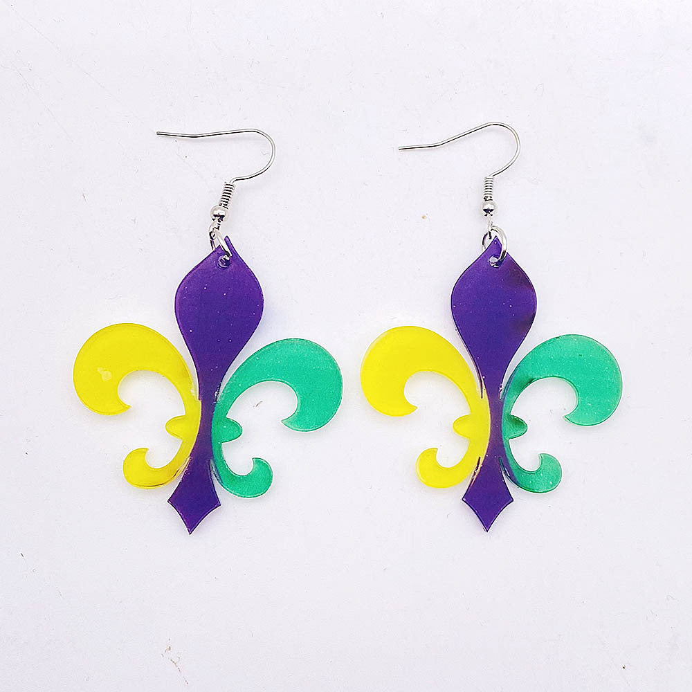 Pendientes acrílicos de plumas de tres colores al por mayor