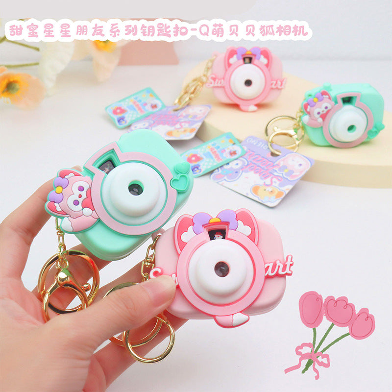 Wholesale Cute Rainbow Projection Camera PP Keychains
