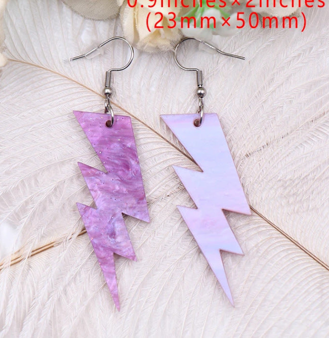 Exaggerated Lightning Acrylic Long Earrings