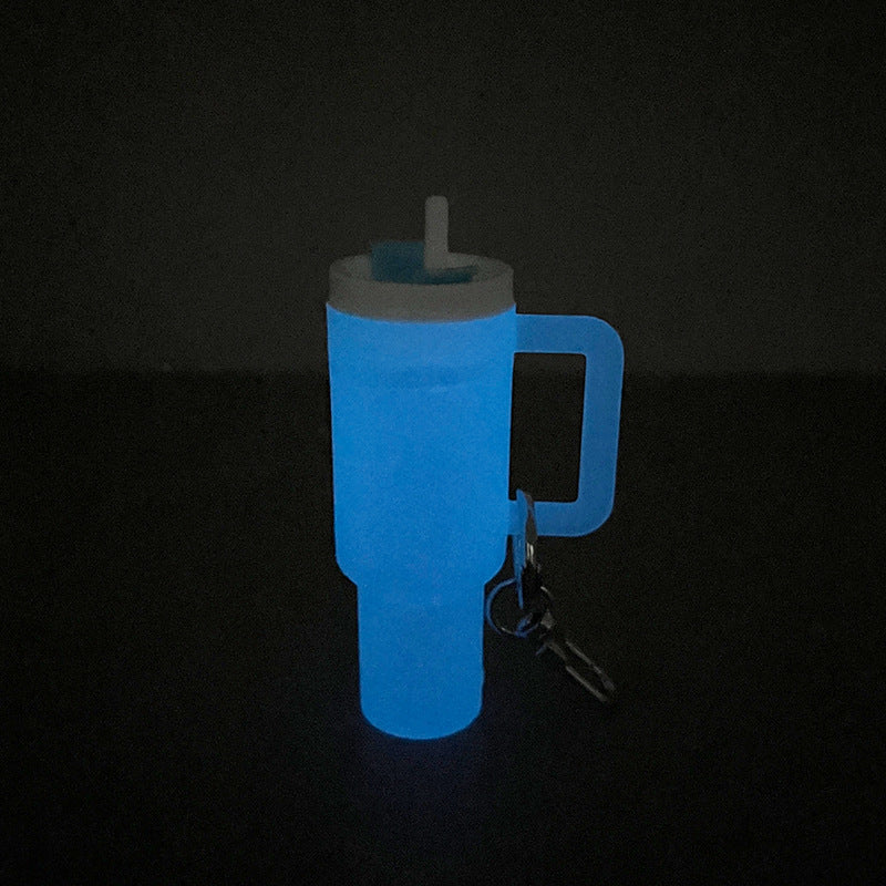 Wholesale Luminous Glow in The Dark Mini Cup Keychain Pendant Can Hold Lipstick Backpack Hanging Can Put Mini Wraps On