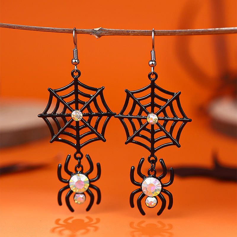 Wholesale Halloween Creative Funny Dark Ghost Bat Spider Skull Earrings