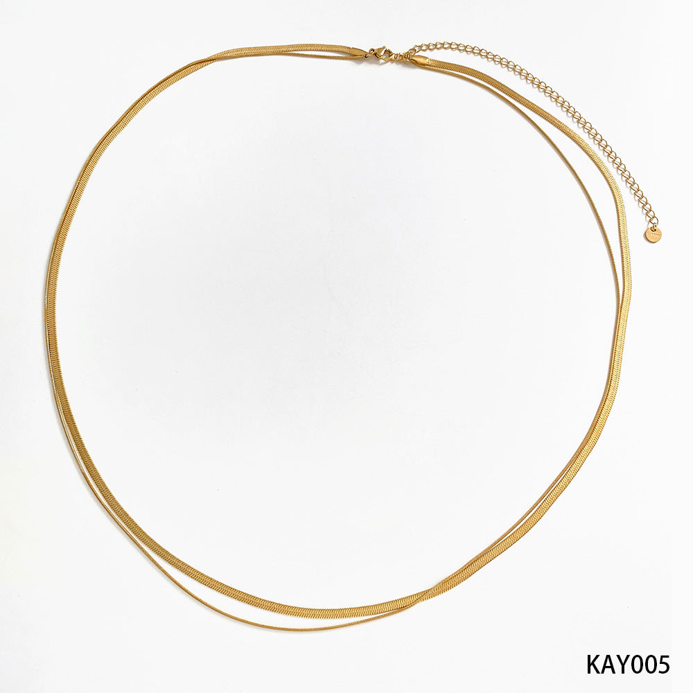 Wholesale Stainless Steel Double-layer Snake Bone Waist Chain