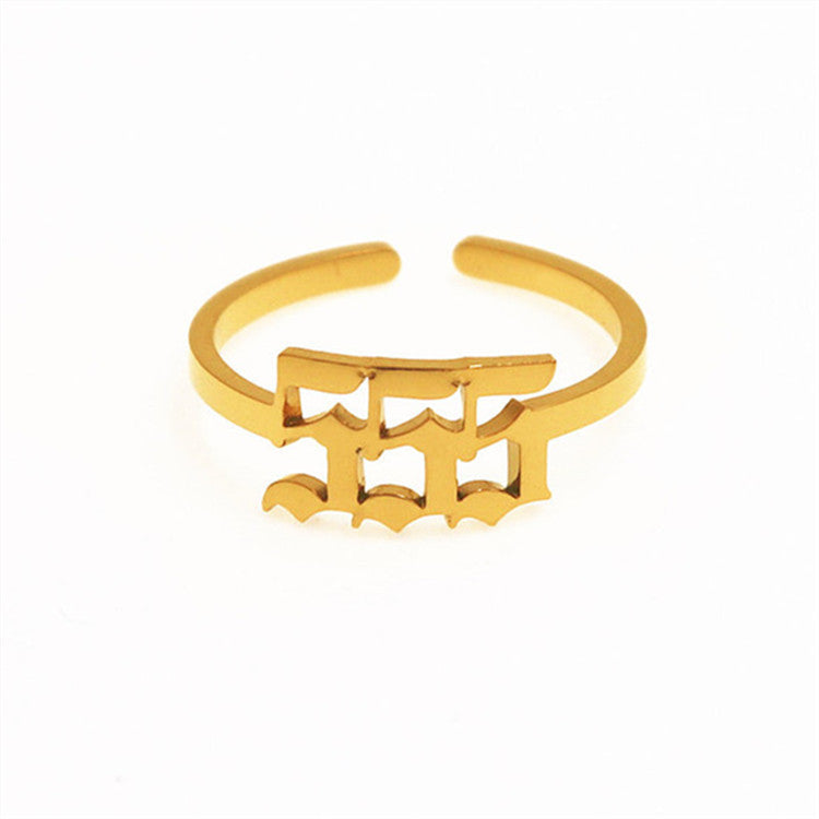 Wholesale Stainless Steel Lucky Number Rings