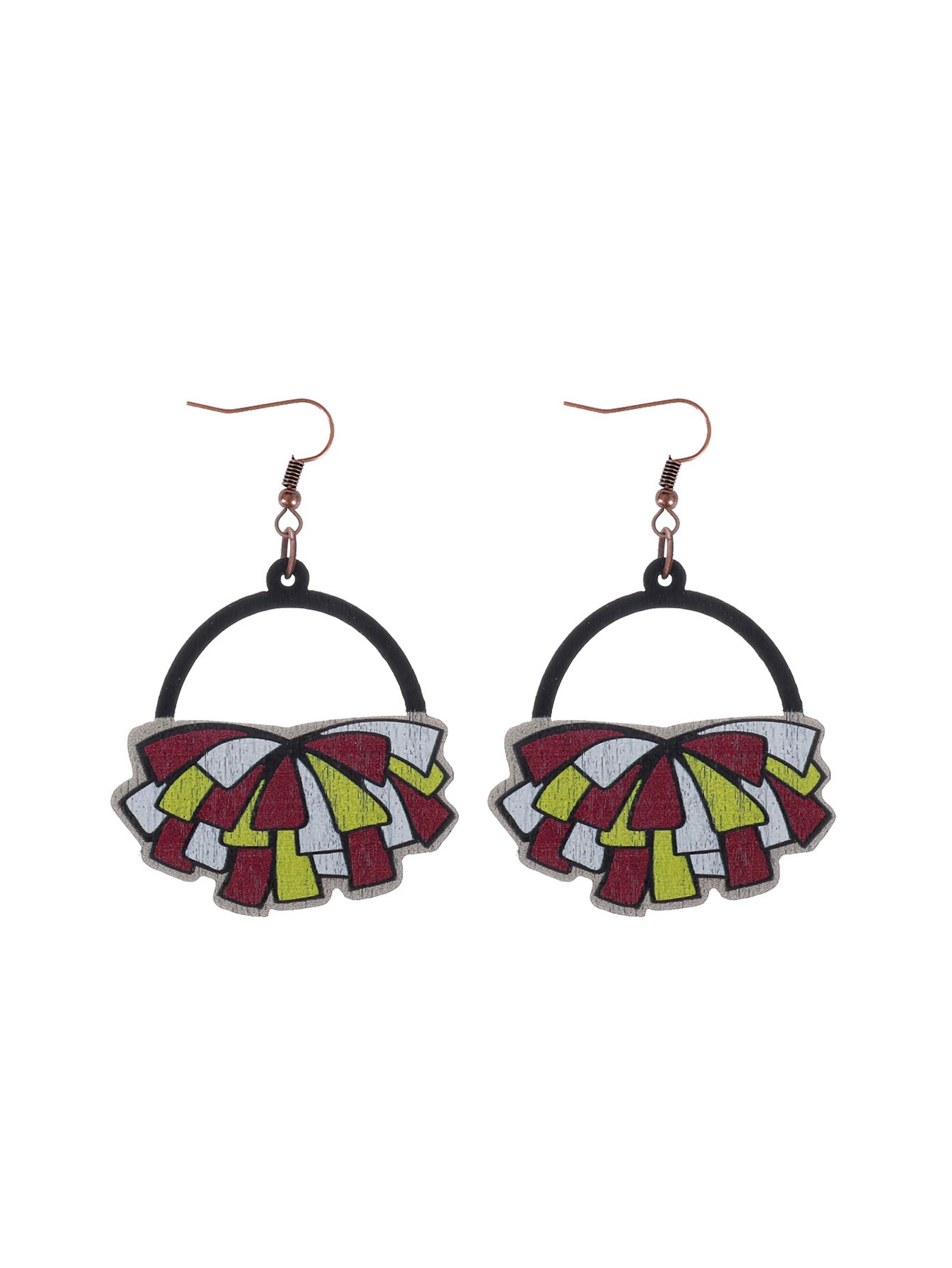 Wholesale Carnival Flower ribbon shape wooden earrings