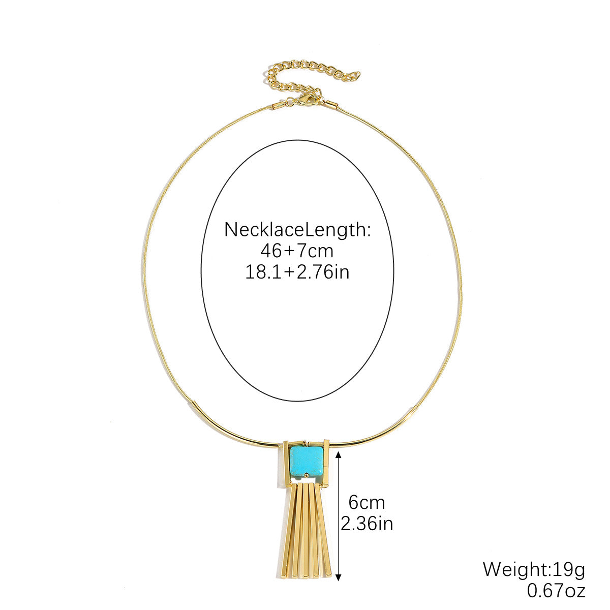 Wholesale Natural stone pendant fashionable and versatile turquoise necklace