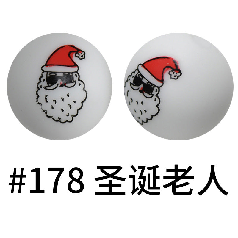 Wholesale 50pcs 16mm Print Silicone Beads Colorful Silicone Water Transfer Beads