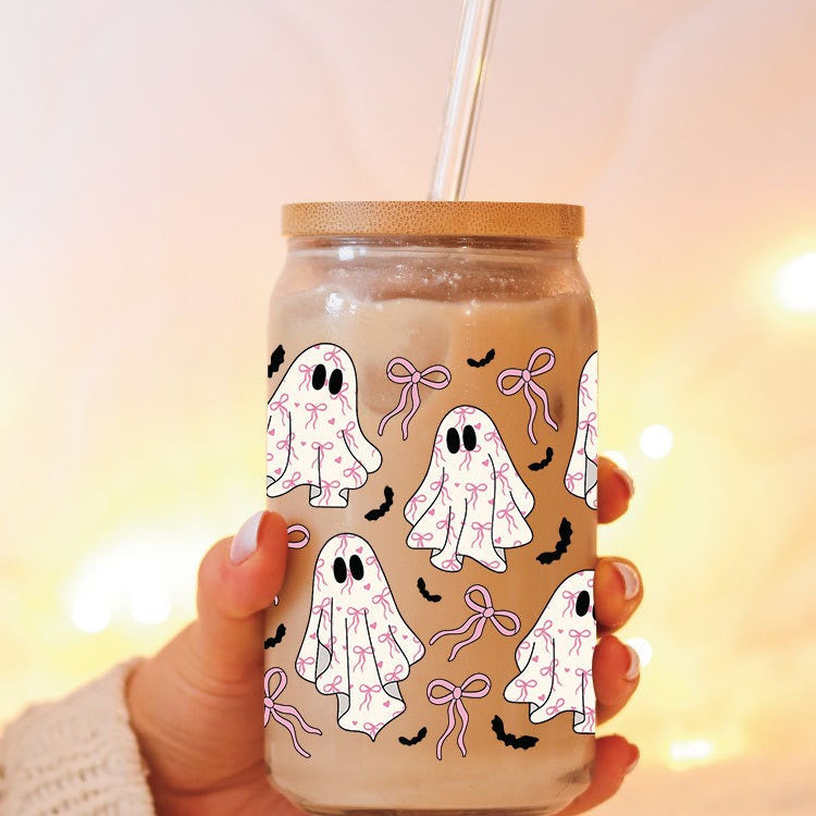 Wholesale Pumpkin Ghost Halloween 16oz Cup UV DTF Wraps