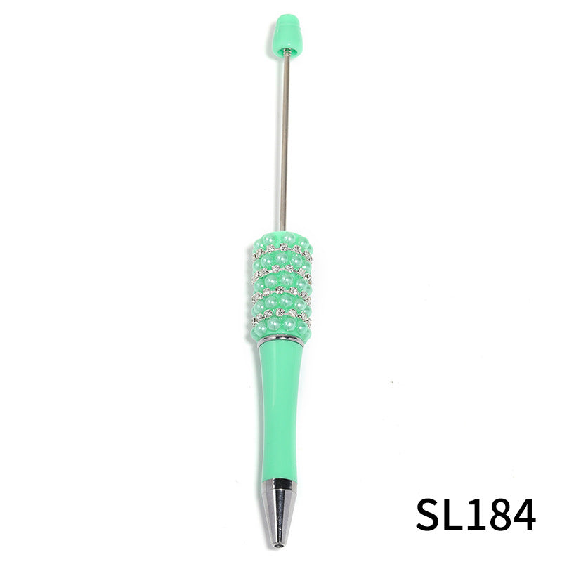 Wholesale 5pcs/pack Heavy Industry DIY Beadable  Pen Multicolor Pearl Beaded Pen
