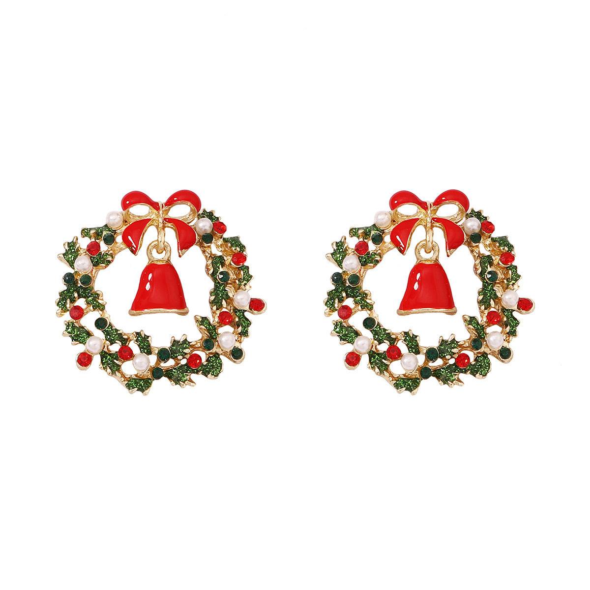 Wholesale Christmas Bell Garland Earrings with Studs