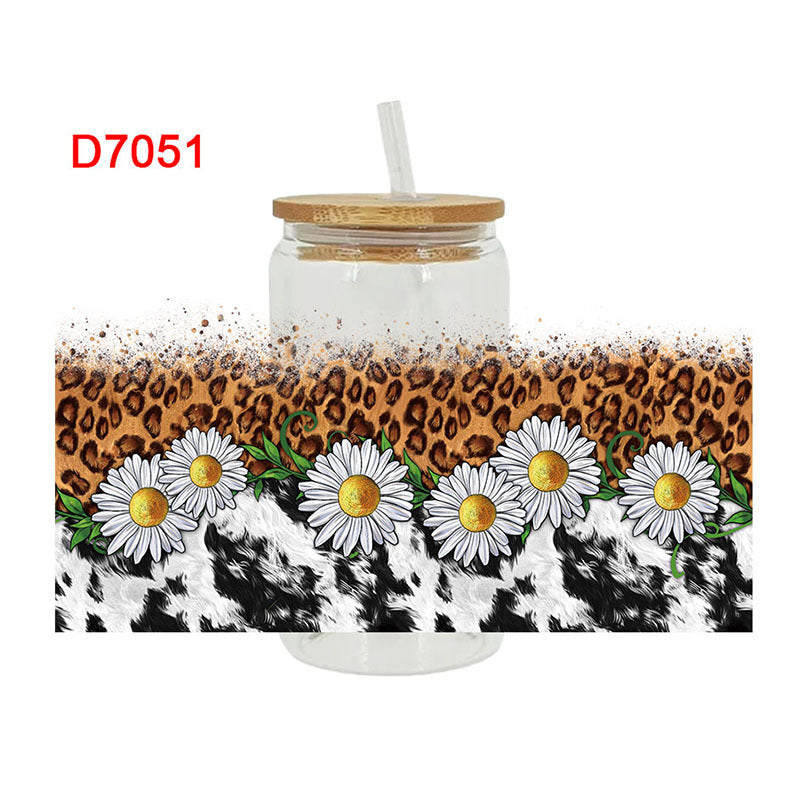 Wholesale Flowers  dragonflies  bees 16oz Cup UV DTF Wraps