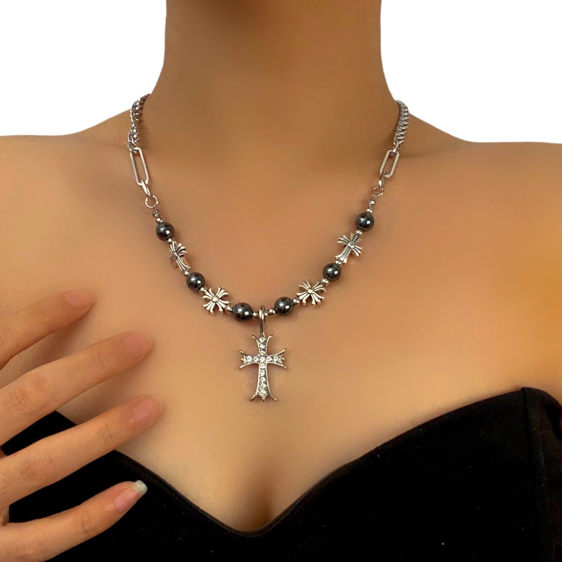Wholesale Gothic-style cross multi-layer cross necklace