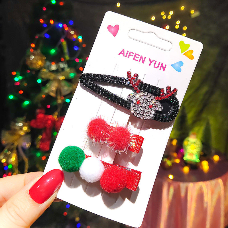 Wholesale Christmas Tree Snowman Fabric Hairpins