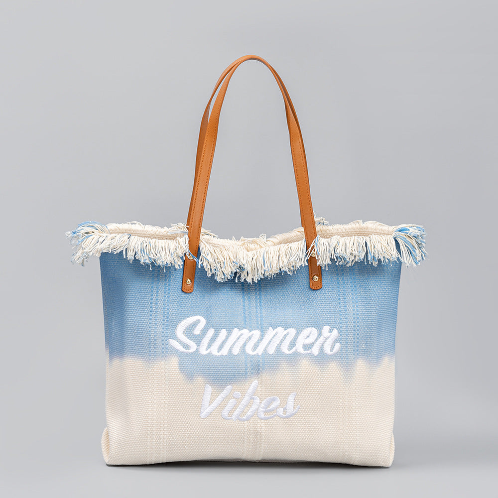 Wholesale Embroidered Tote Bag Tassel Canvas Bag