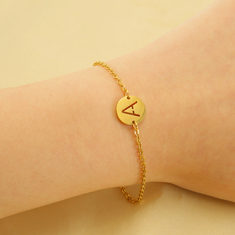 Wholesale Titanium Steel Hollow Letter Bracelet