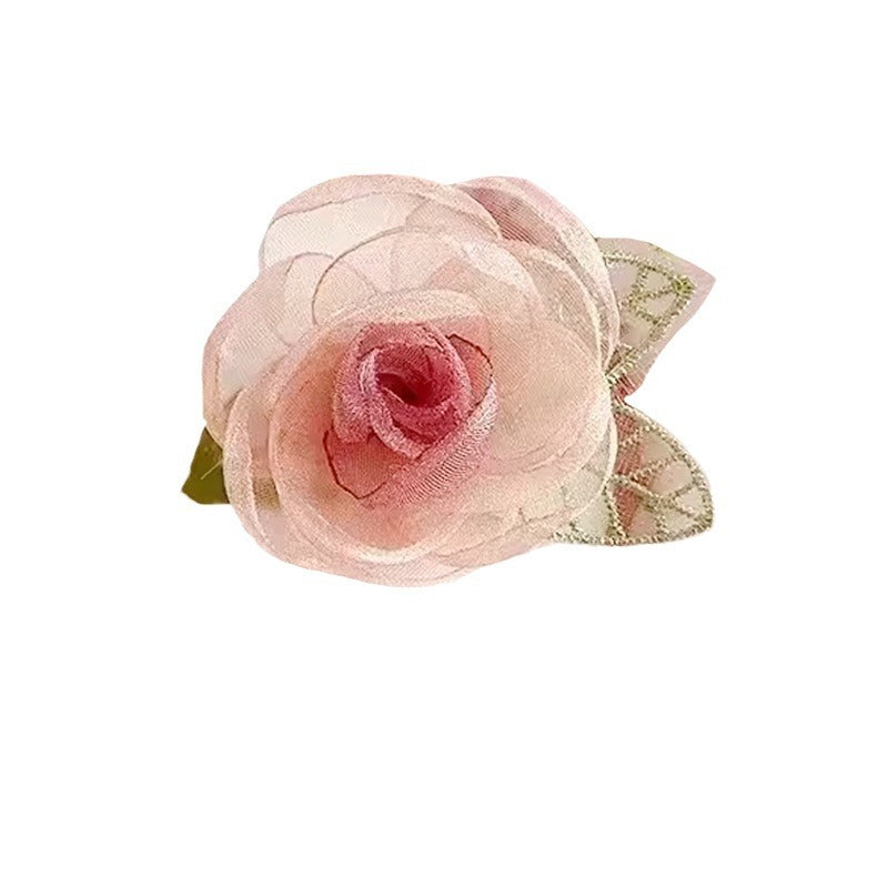 Wholesale Dried rose flower bangs side hair accessories