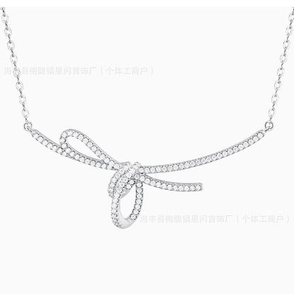 Wholesale Knot Clavicle Chain Women's Bow Necklace Light Luxury High-end 520 Valentine's Day Gift