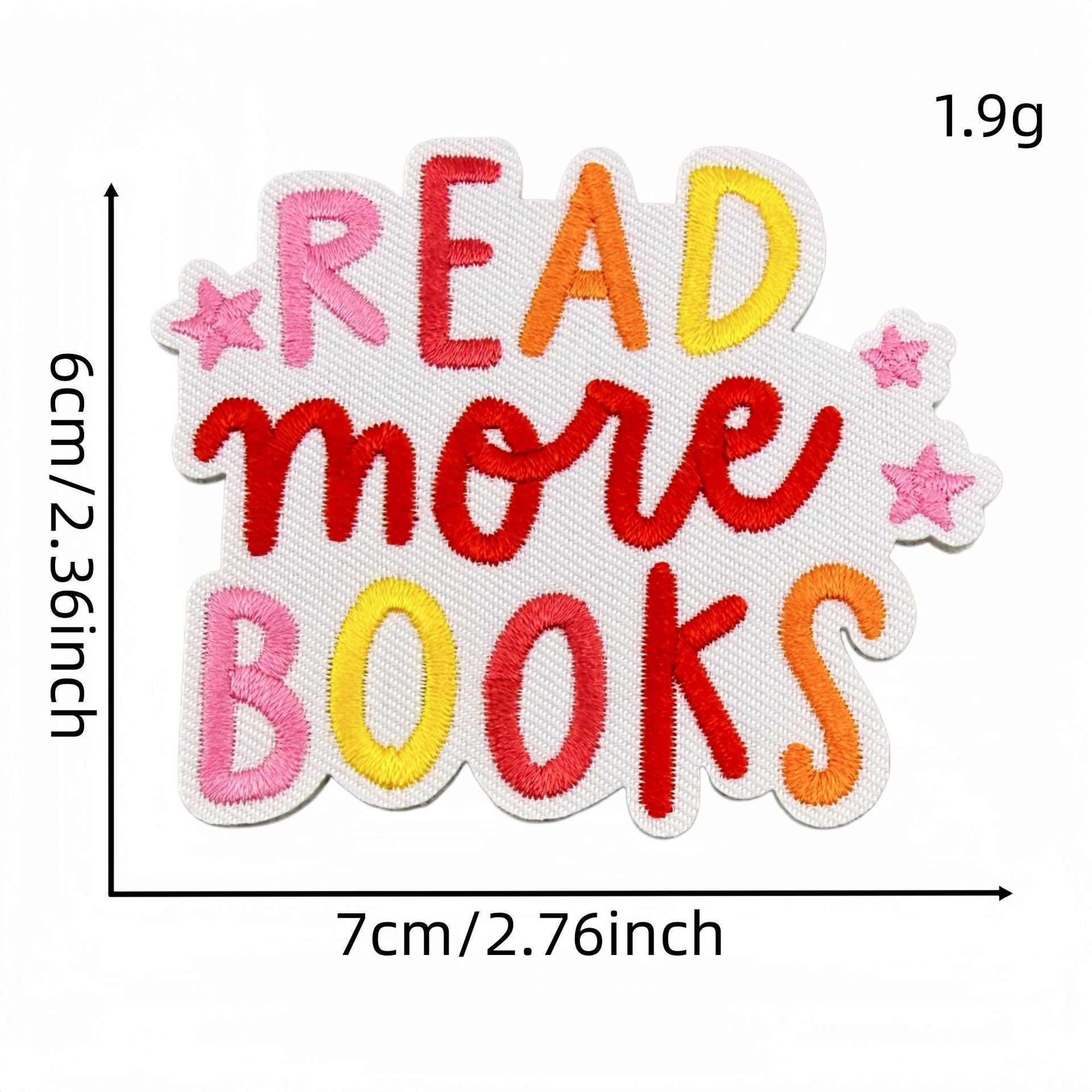 Wholesale Stylish Pink Reading Themed Iron On Embroidered Patches 23 Pack Decorative Accent For Bags Clothes