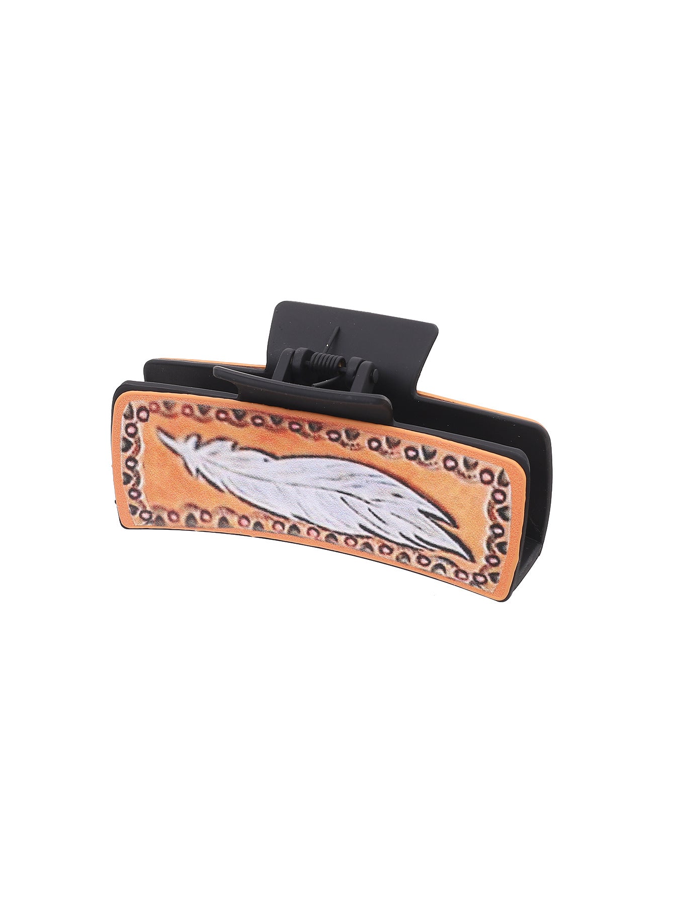 Wholesale Western Style Feather Leather Hairpin Shark Clip Combination