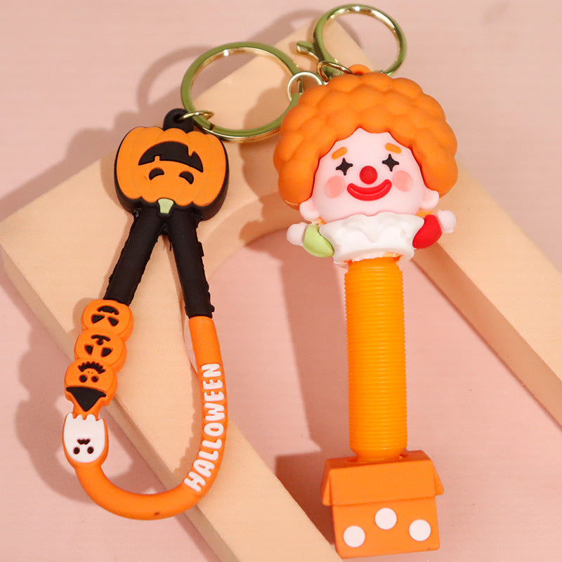 Wholesale 50PCS Halloween Pumpkin Skull Cute Personality PVC Keychain