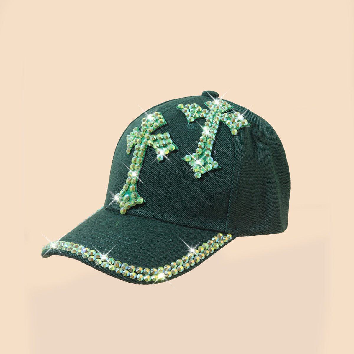 Wholesale Rhinestone fashionable and versatile summer handmade diamond sun protection baseball cap for men and women