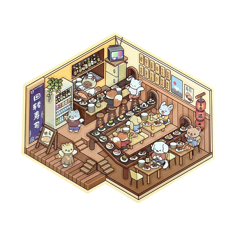 Wholesale 3D Mini Scene Corner Series Cute Landscaping Stickers